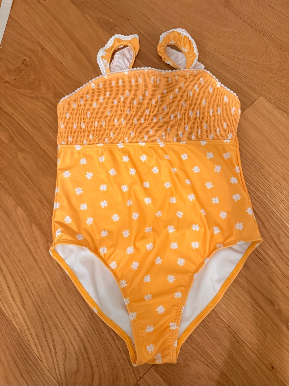 Kids Yellow Floral One-Piece Swimsuit